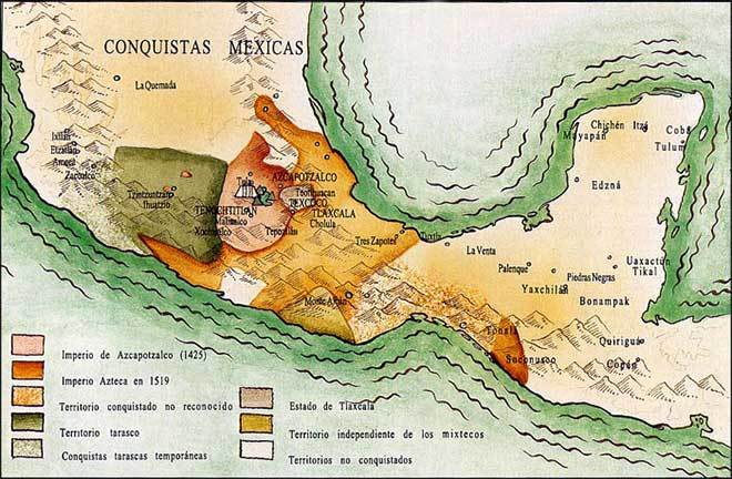 mapa cultura azteca
